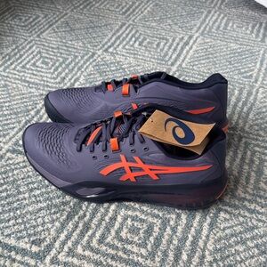 Asics Dark Blue and Bright Orange Sneakers
